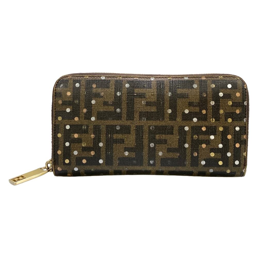 Fendi Zucca Long Wallet 8M0024 Dark Brown Beige Multi